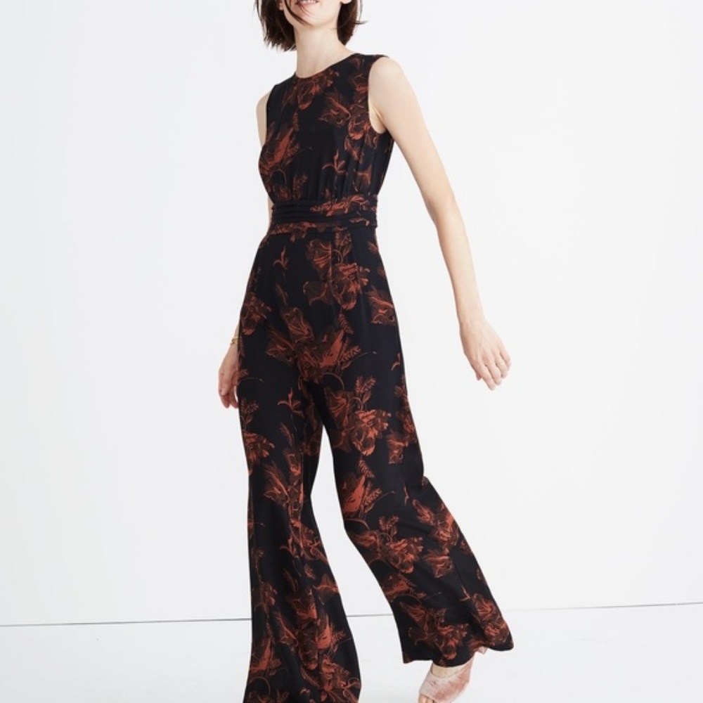 Madewell x No 6 Isabella Silk Jumpsuit In Floral